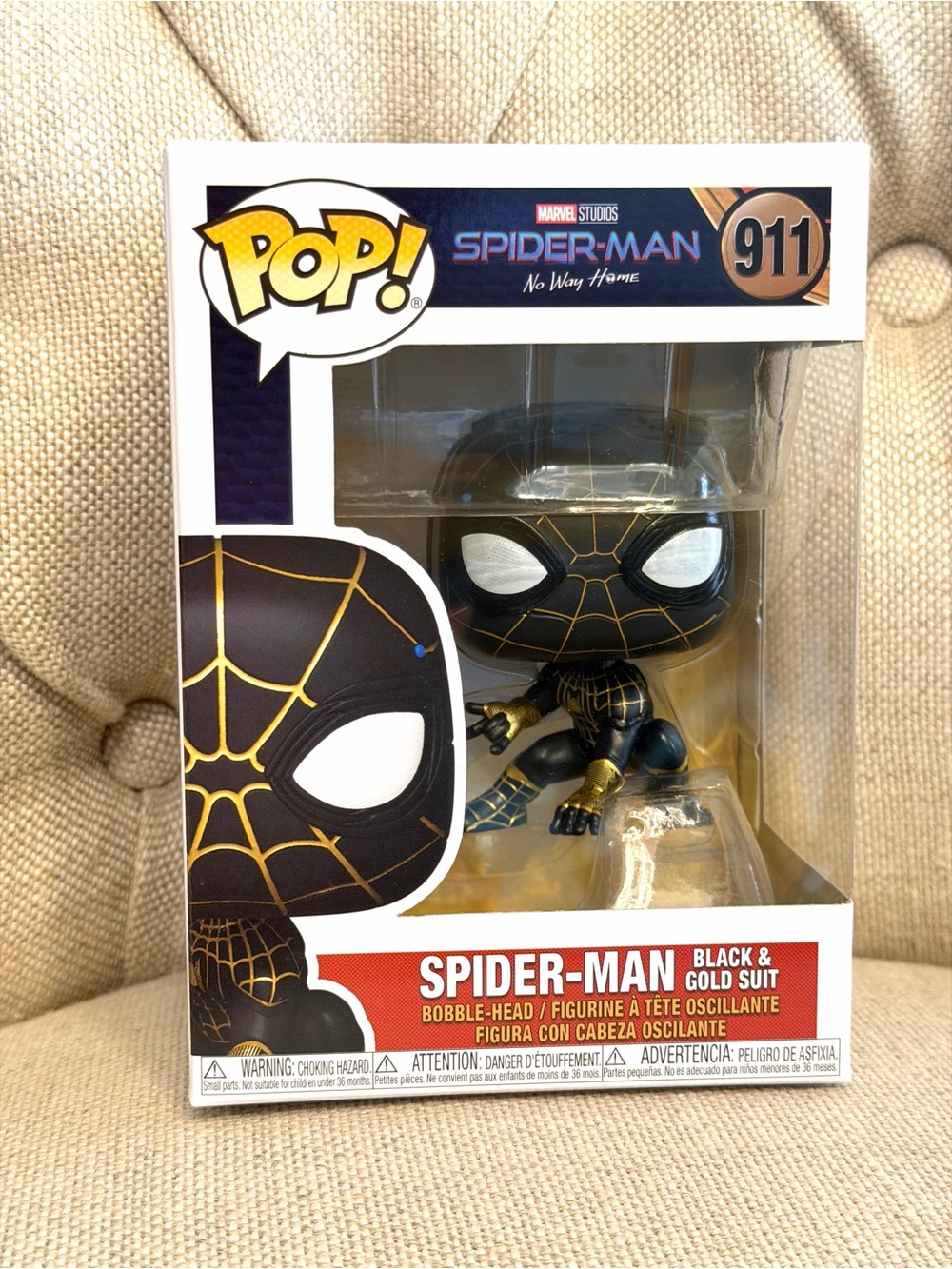 NEW POP! Marvel Spider-Man No Way Home 911 Bobblehead Black Gold Suit Figure